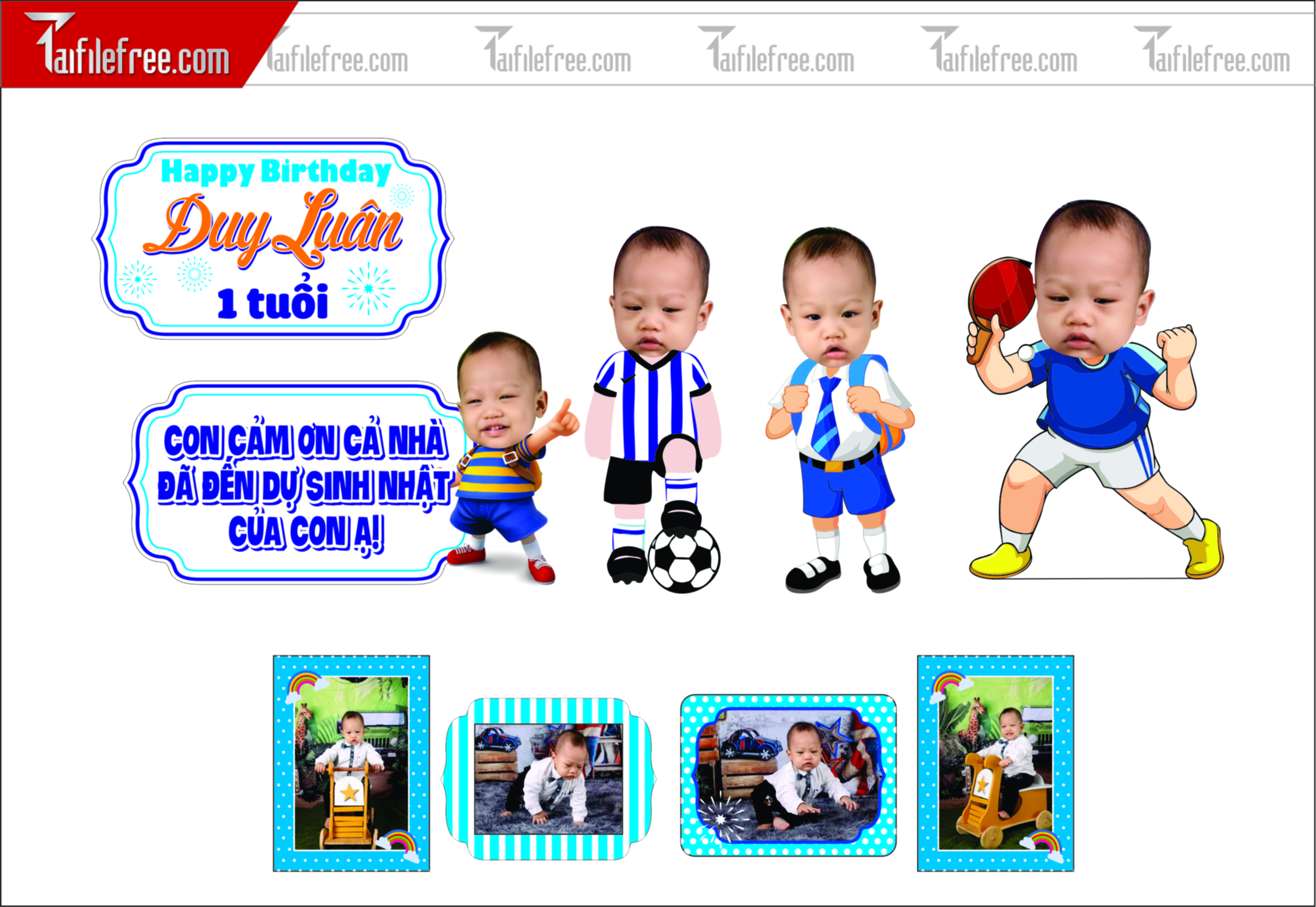 Thiết Kế Chibi Đáng Yêu, Trang Trí Sinh Nhật Cho Bé_CP17