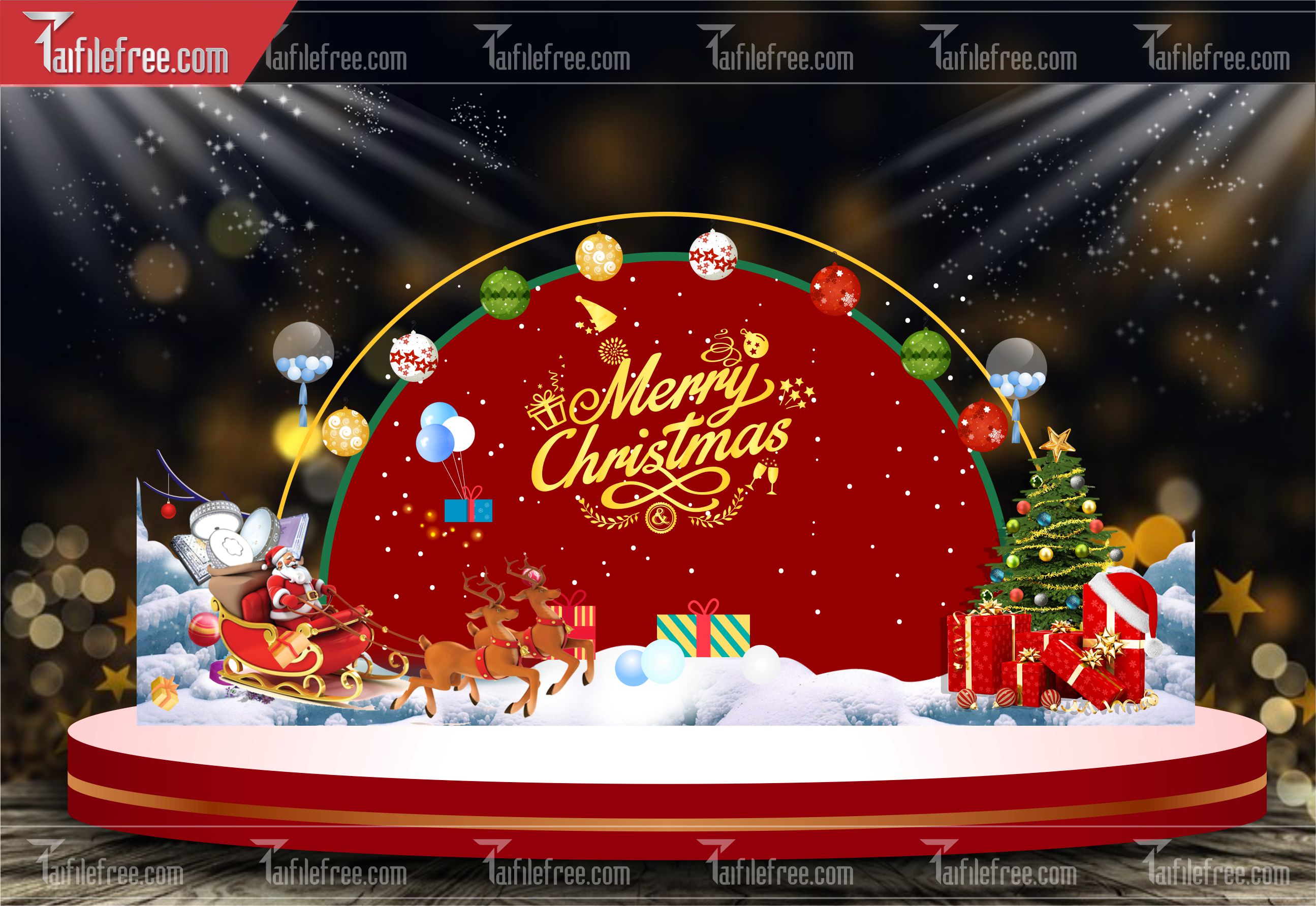 Banner Giáng Sinh - Noel - Backdrop Merry Christmas GS80