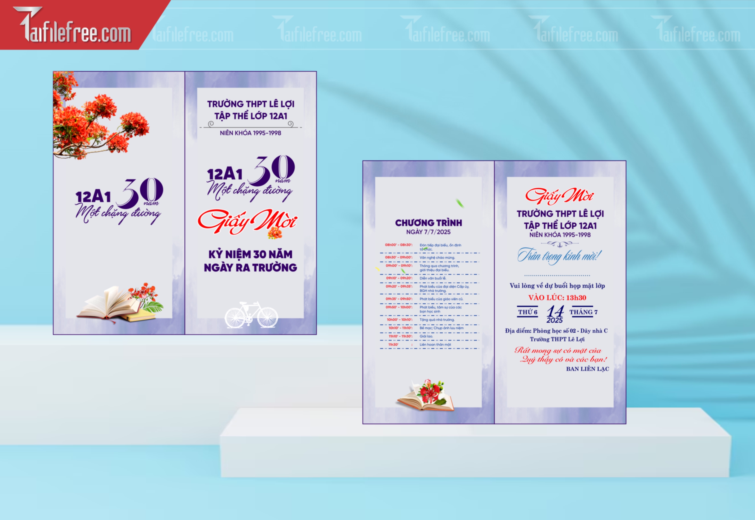 Mẫu Giấy Mời Họp Lớp, Hội Khóa, Ngày Trở Về Đẹp_HL72