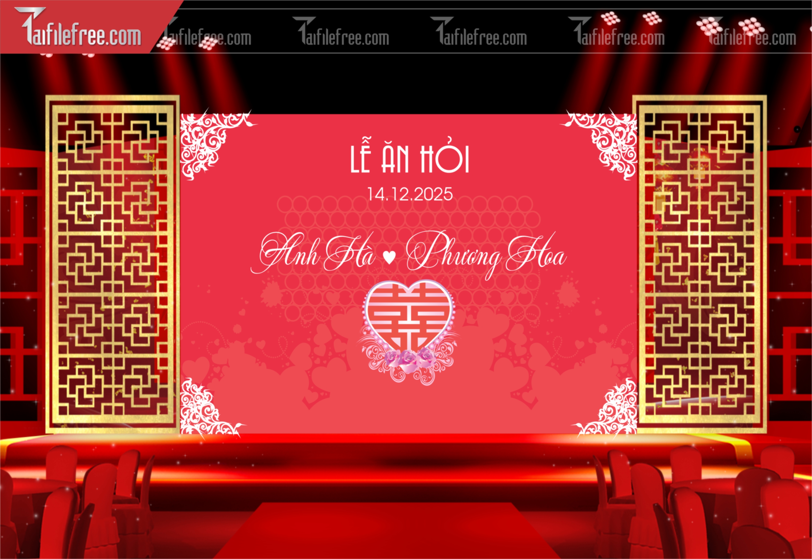 Mẫu Trang Trí Backdrop Đám Cưới Đẹp PDC103