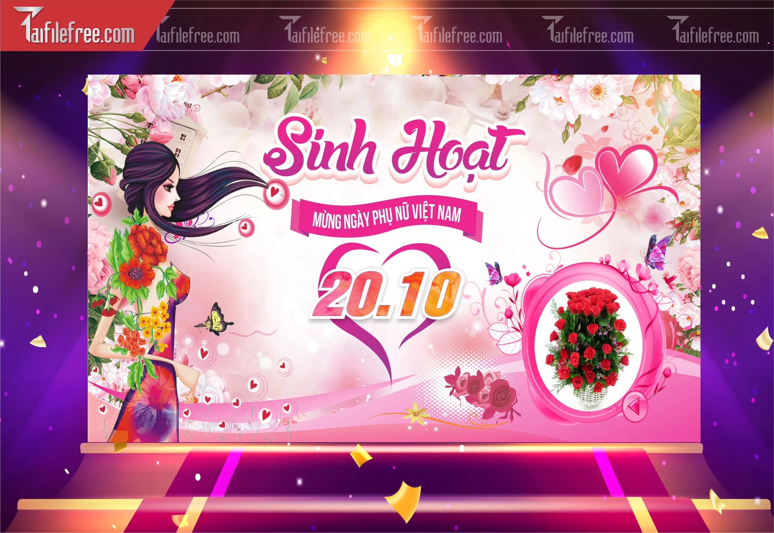 Phông Nền Ngày Phụ Nữ Việt Nam Đẹp, Ấn Tượng PNN97