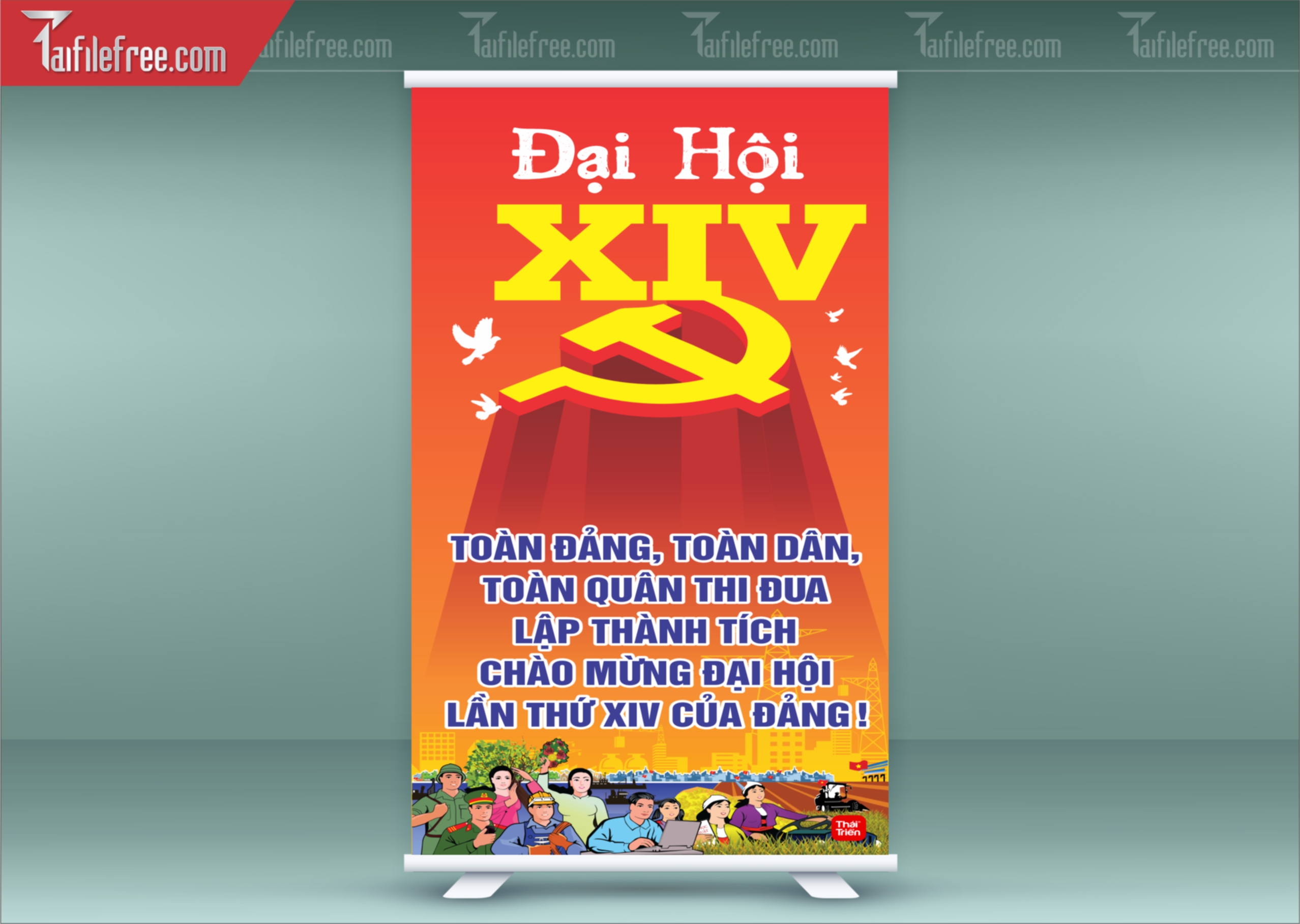 Standee Chào Mừng Đại Hội Đảng Lần Thứ 14_TD293