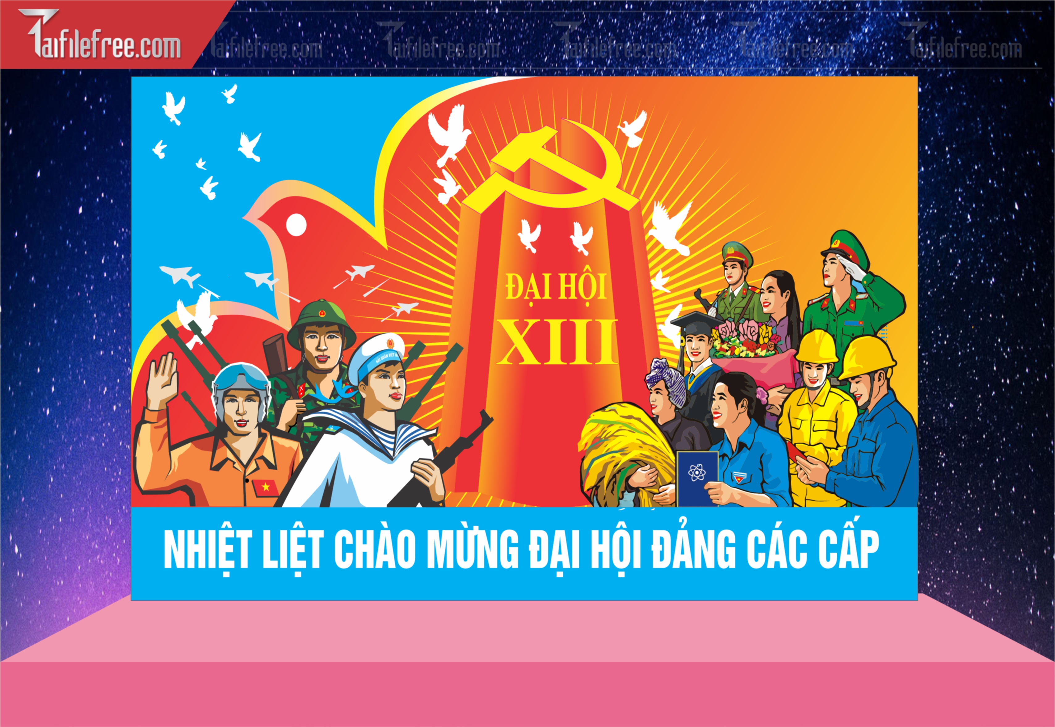 Background Nhiệt Liệt Chào Mừng Đại Hội_TD320