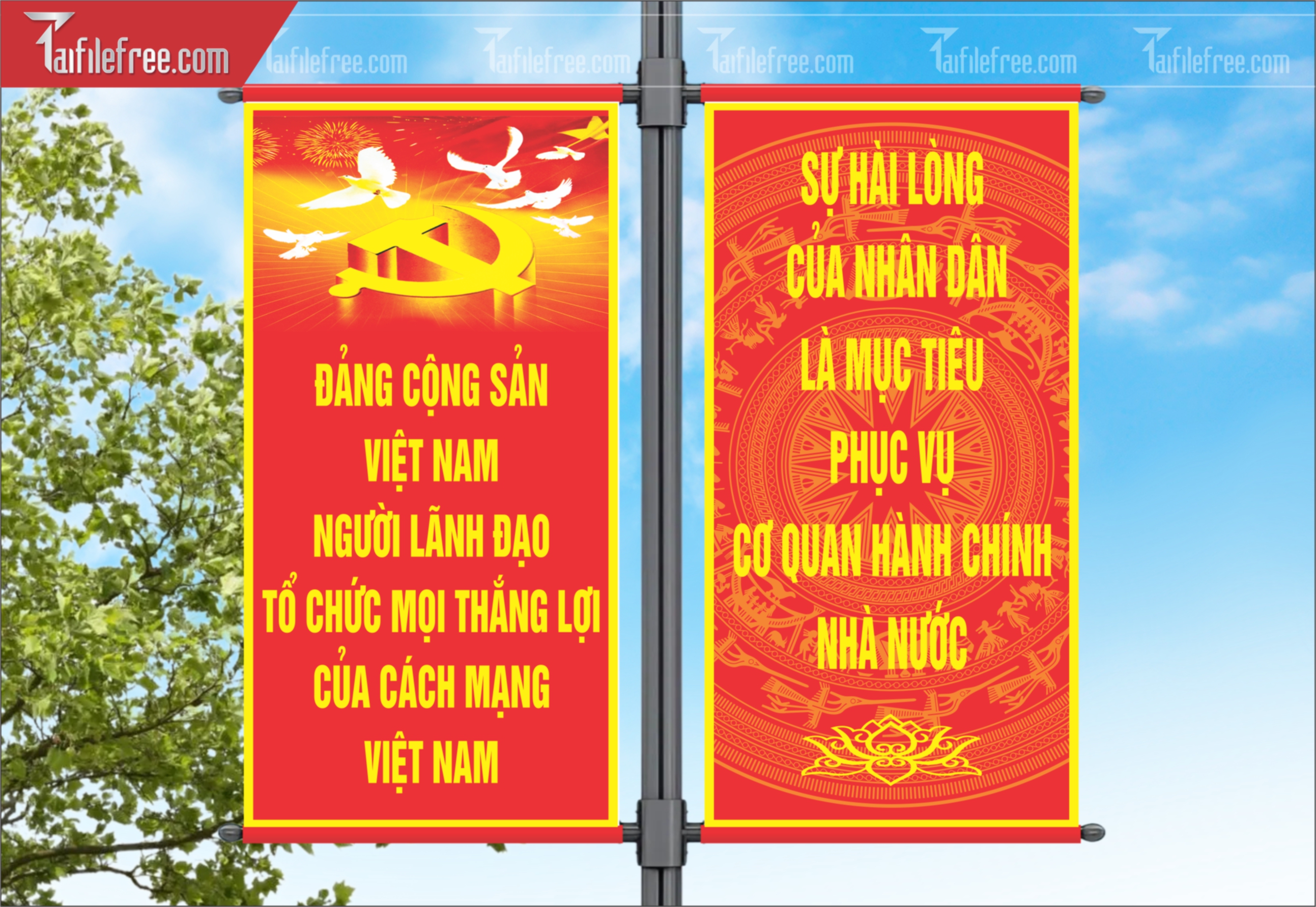 Phướn Treo Tuyên Truyền Xây Dựng Đất Nước_TDM30