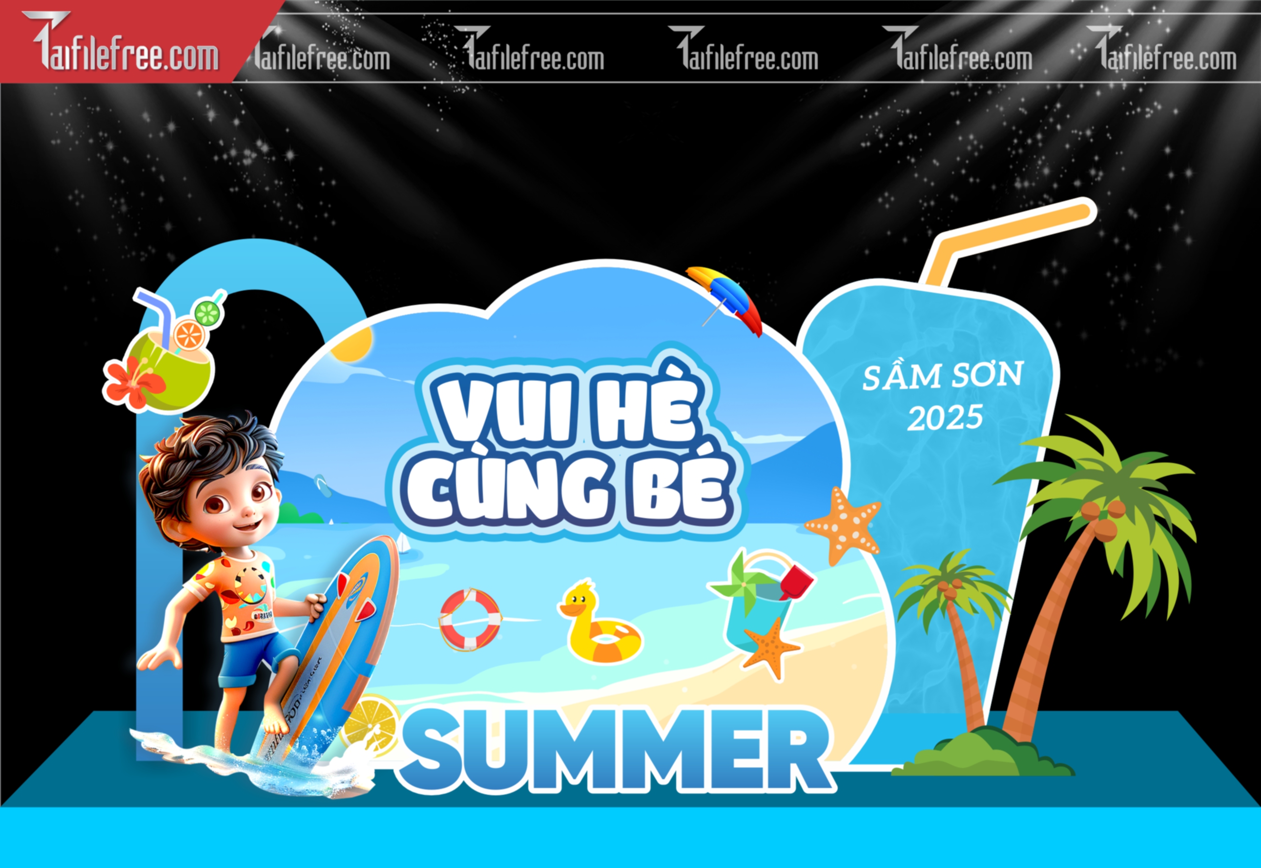 Backdrop Vui Hè Cùng Bé Ngày Quốc Tế Thiếu Nhi_TNV92