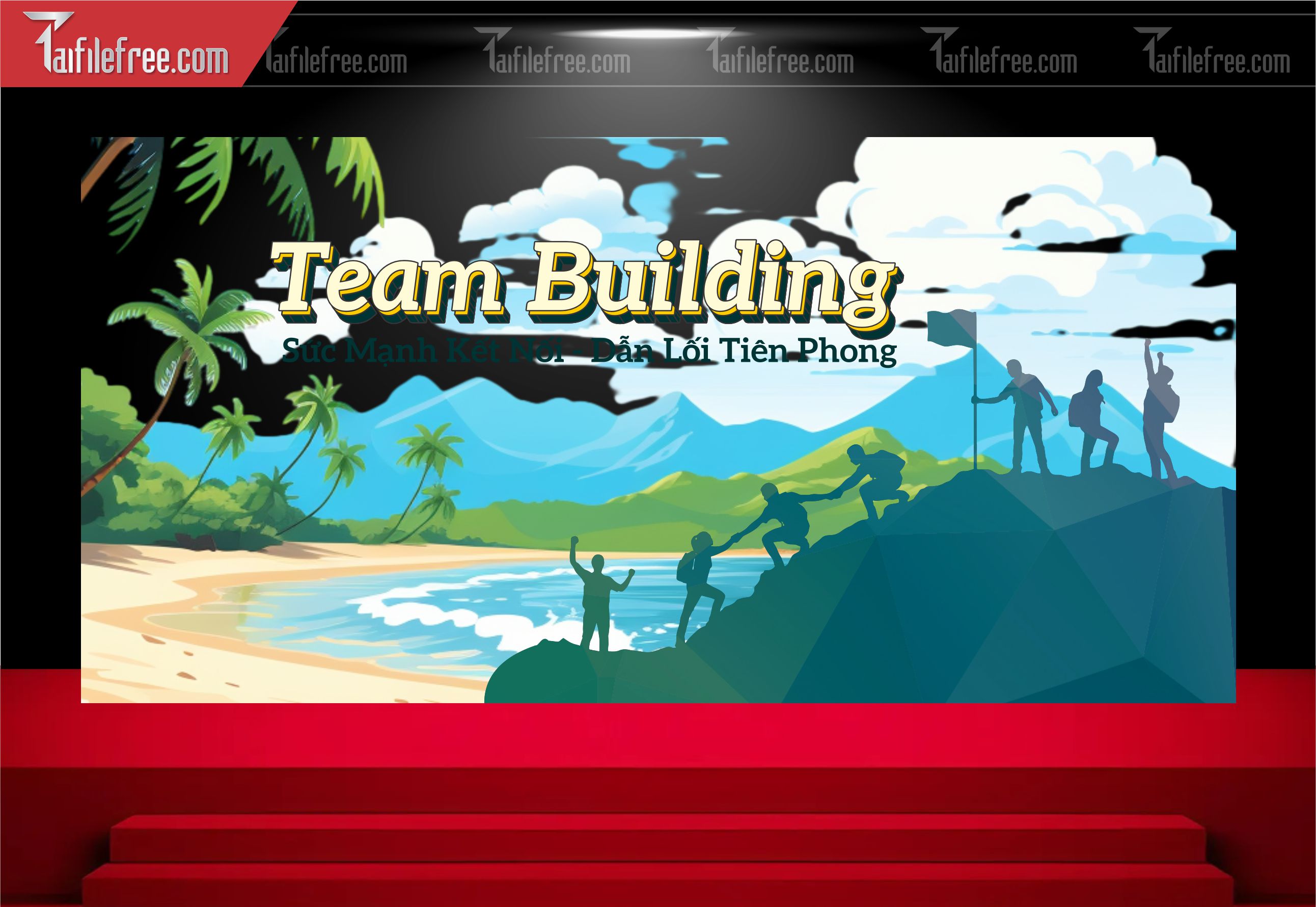 Backdrop Team Building Đẹp, Sôi động Và Chuyên Nghiệp_TT128