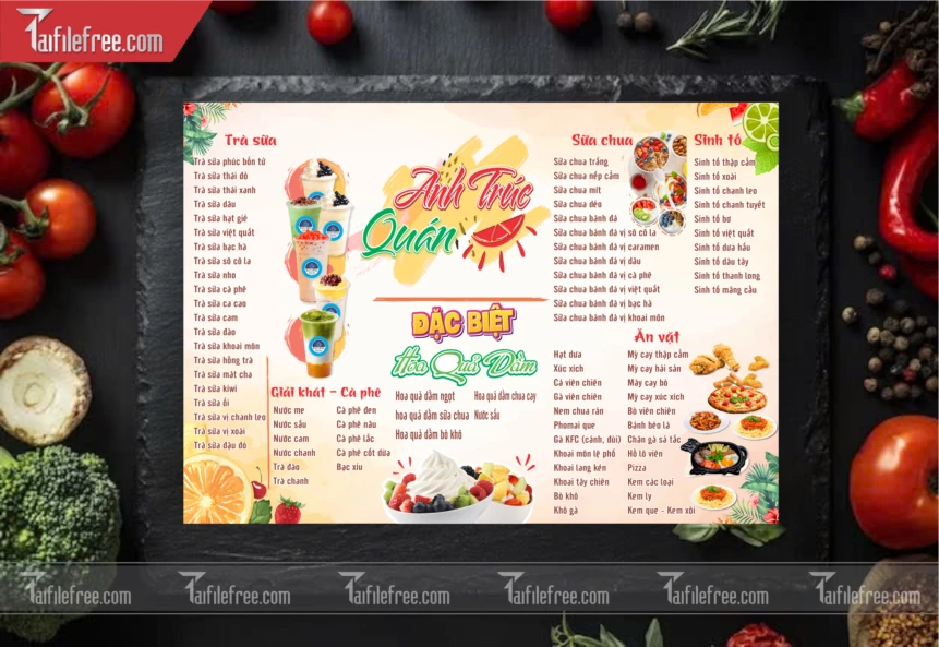 Menu Trà Sữa-Đồ Ăn Vặt - Ăn Vặt_M151