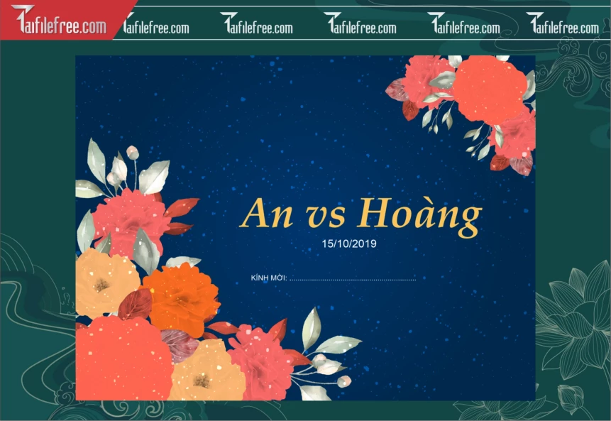 Mẫu Thiệp Cưới Đẹp File Vector_TC137