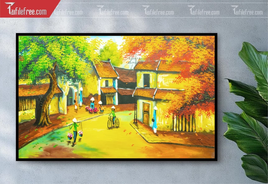 Tranh Phong Cảnh Nông Thôn Đẹp_TC55