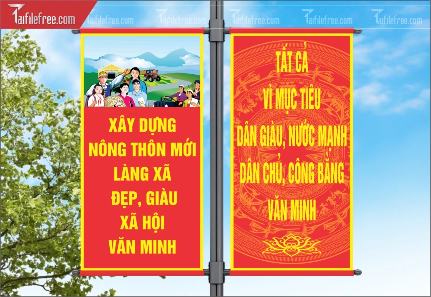 Phướn Treo Tuyên Truyền Xây Dựng Nông Thôn Mới_TDM29